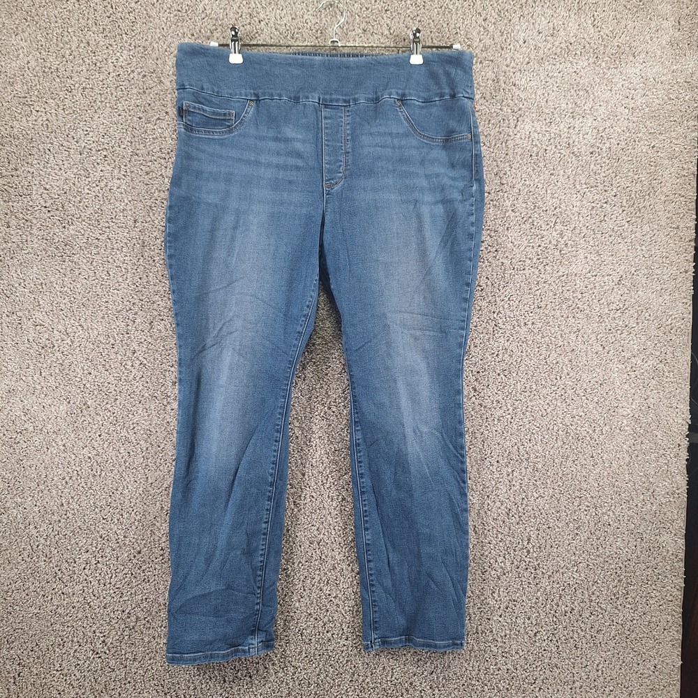 Lee Sculpting Slim Fit Jeans Womens 18S (Fits 38x28) Blue Denim Stretch Pull On